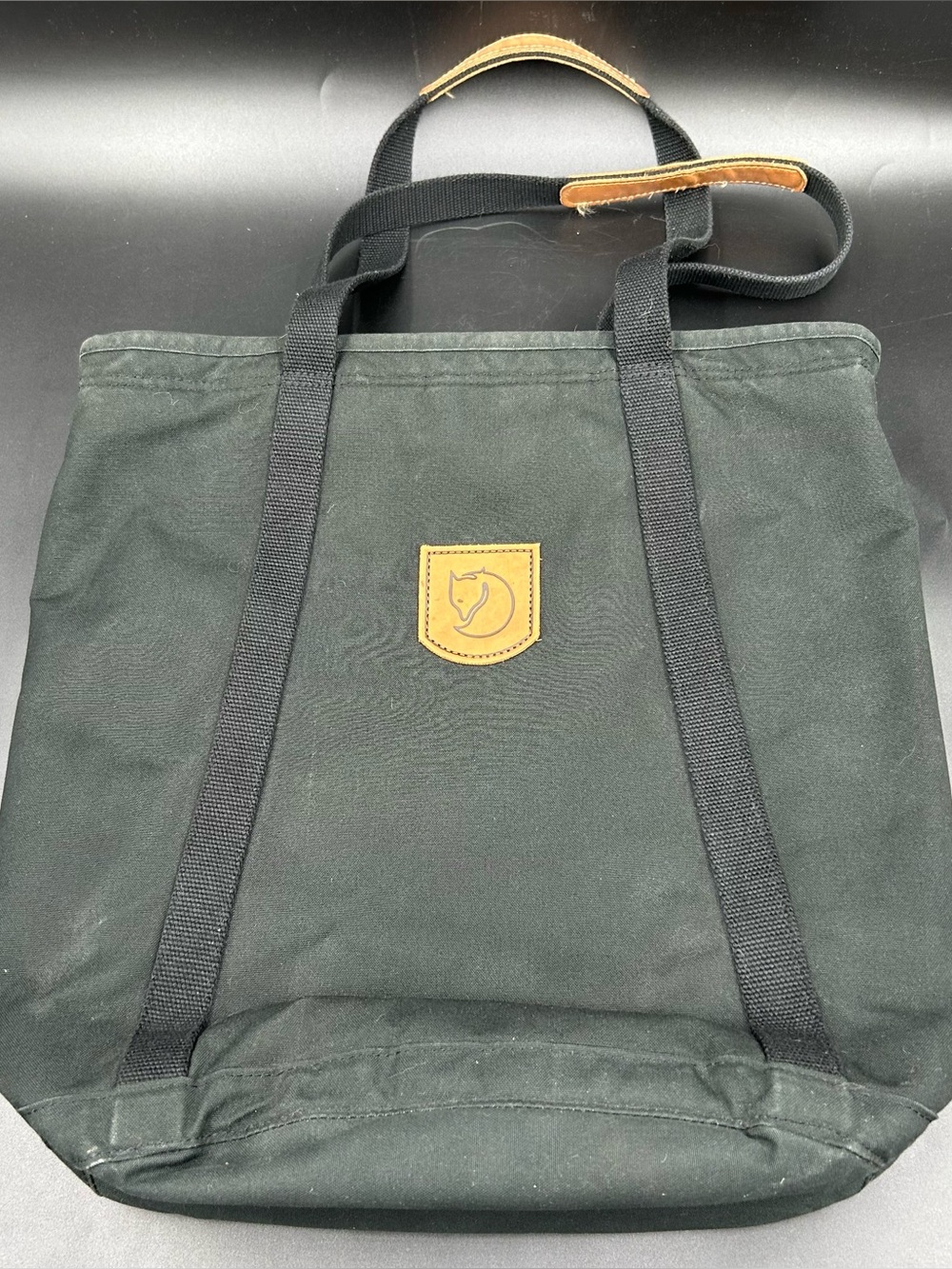 Fjallraven Totepack No 1 Faded Black Backpack Tote Bag G1000 Leather Sweden